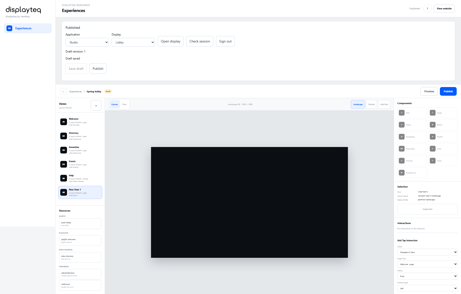 Preview of the Displayteq display builder.